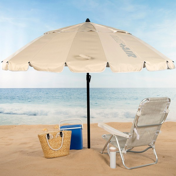 Sombrilla playa antiviento crema 240 cm | Distria