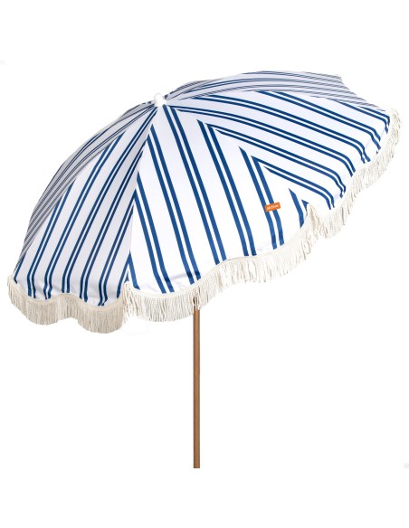 Aktive Sombrilla de playa 200 cm rayas flecos | Distria