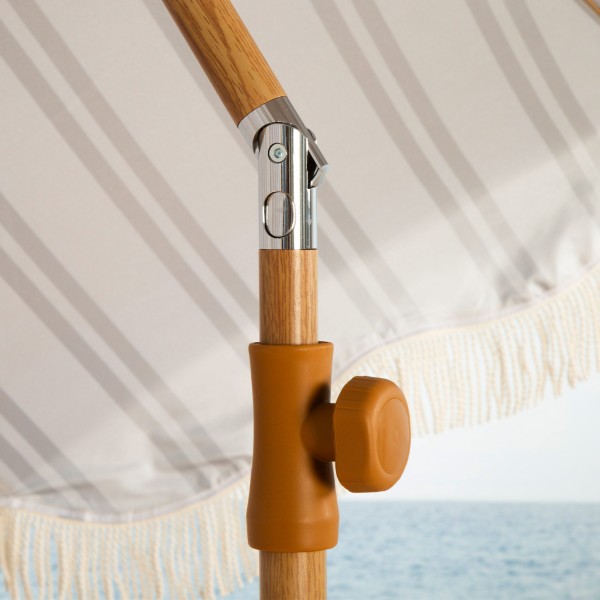 Aktive Sombrilla de playa 200 cm rayas flecos | Distria