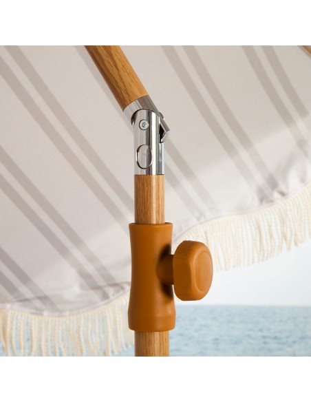 Aktive Sombrilla de playa 200 cm rayas flecos | Distria