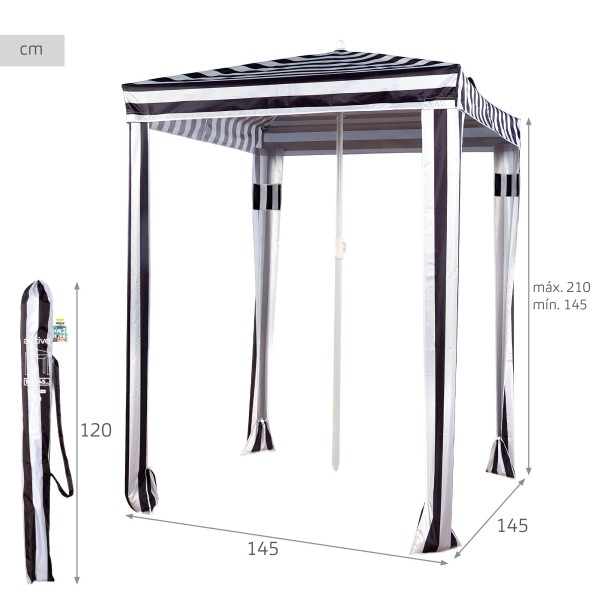 Sombrilla de playa 2 en 1 convertible en carpa 145x145 cm | Aktive