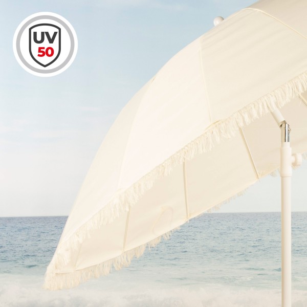 Aktive Sombrilla playa 16 varillas 200 cm con flecos | Distria