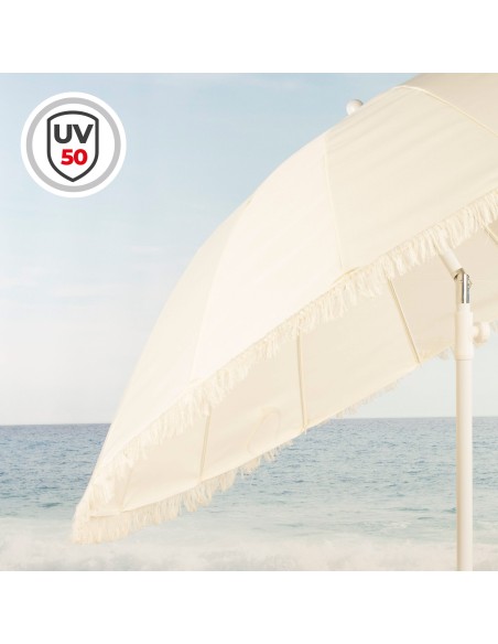 Aktive Sombrilla playa 16 varillas 200 cm con flecos | Distria