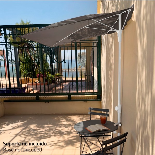 Sombrilla de pared gris terraza o jardín 160x100 cm Aktive | Distria