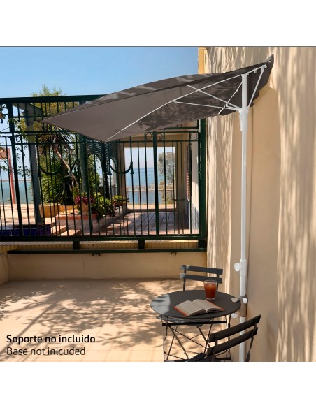 Sombrilla de pared gris terraza o jardín 160x100 cm Aktive | Distria