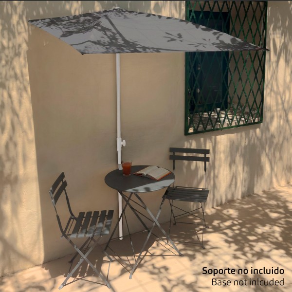 Sombrilla de pared gris terraza o jardín 160x100 cm Aktive | Distria