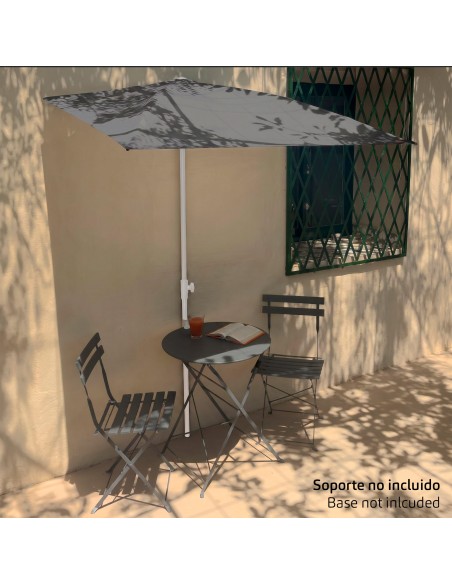 Sombrilla de pared gris terraza o jardín 160x100 cm Aktive | Distria