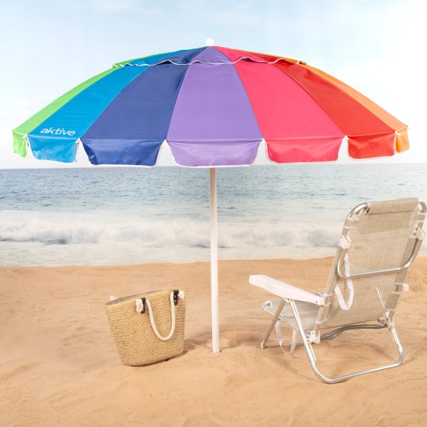Sombrilla de playa multicolor D200 cm UV50 Aktive | Distria