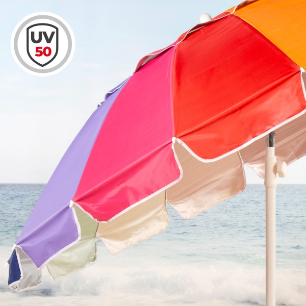 Sombrilla de playa multicolor D200 cm UV50 Aktive | Distria