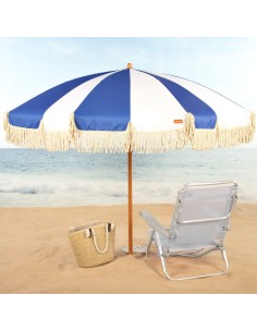 Aktive Sombrilla de playa 200 cm marinero y flecos | Distria 2