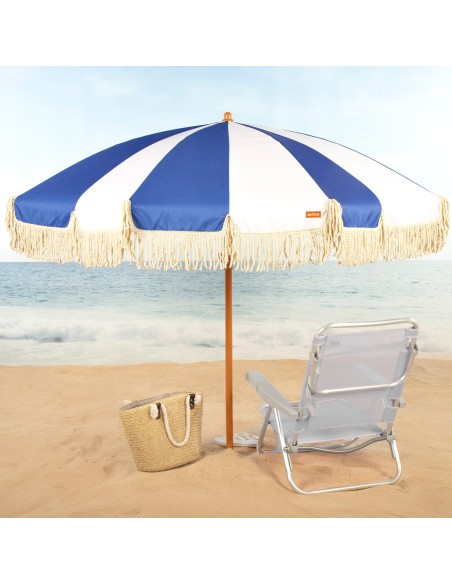 Aktive Sombrilla de playa 200 cm marinero y flecos | Distria