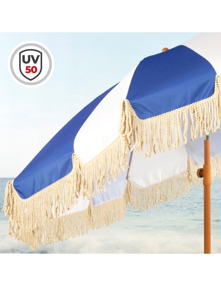 Aktive Sombrilla de playa 200 cm marinero y flecos | Distria