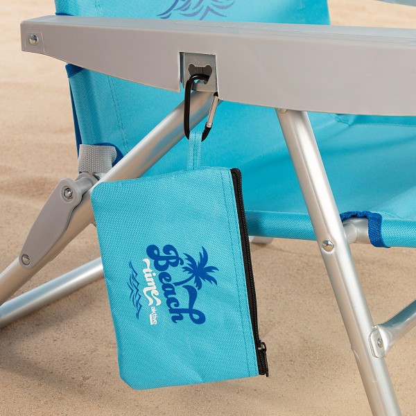 Silla de playa azul multiposición con cierre de clic | Distria