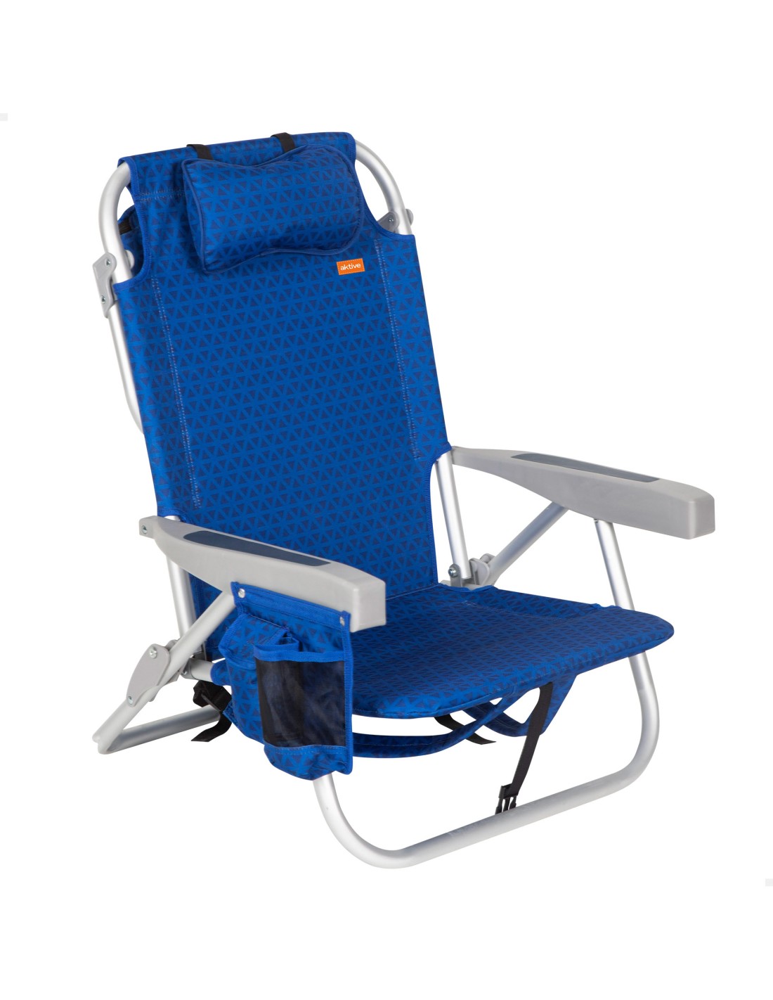 Silla de playa plegable multiposición asiento XXL Aktive