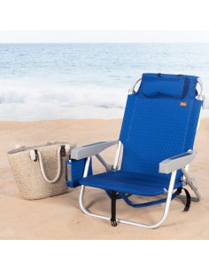 Silla de playa plegable multiposición asiento XXL Aktive | Distria 2