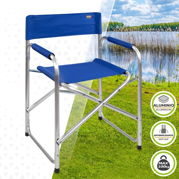 Silla director plegable camping azul Aktive | Distria