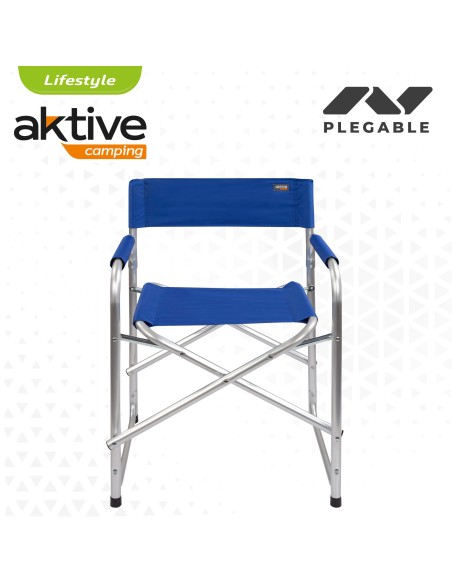 Silla director plegable camping azul Aktive | Distria