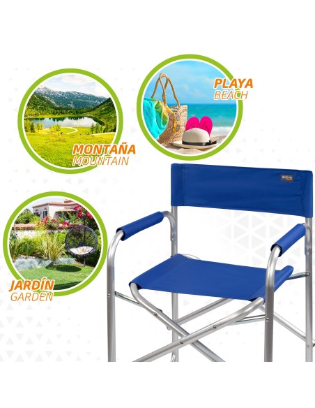 Silla director plegable camping azul Aktive | Distria