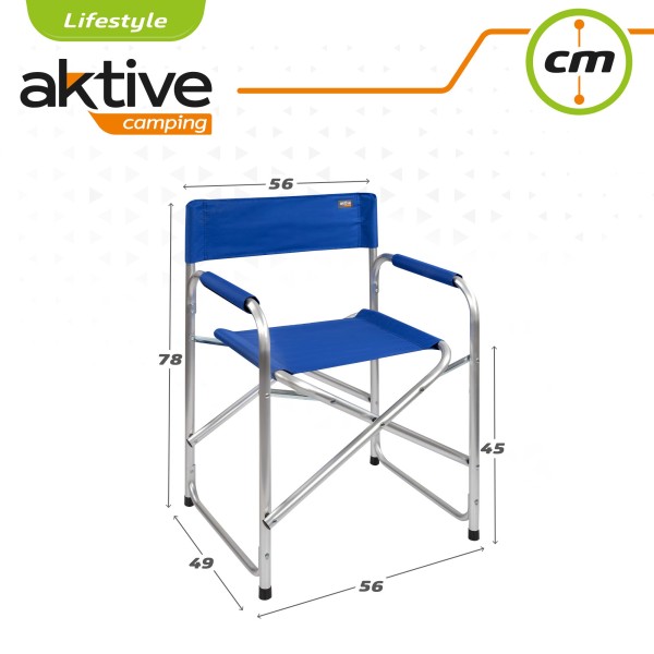 Silla director plegable camping azul Aktive | Distria