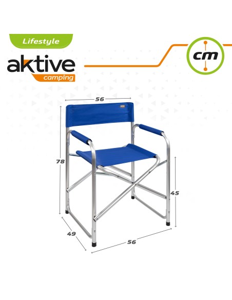 Silla director plegable camping azul Aktive | Distria