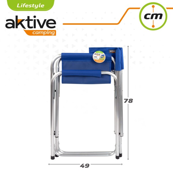 Silla director plegable camping azul Aktive | Distria