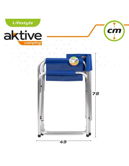 Silla director plegable camping azul Aktive | Distria