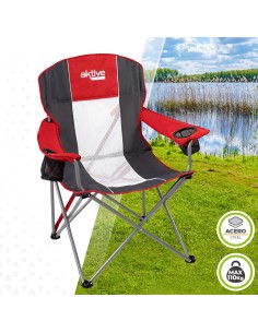 Silla plegable camping XL con posavasos Aktive | Distria 2