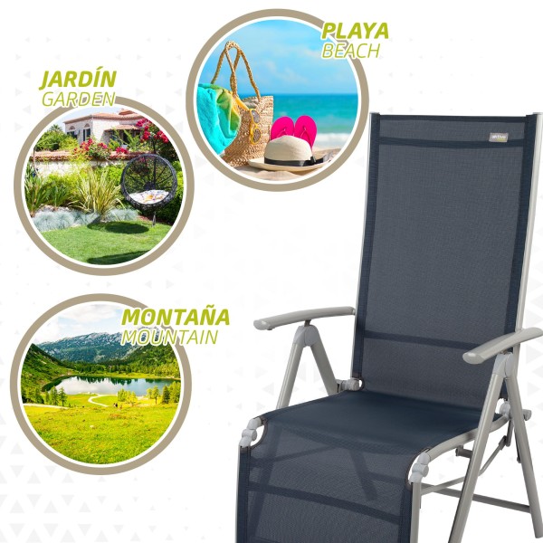 Silla tumbona plegable 8 posiciones Aktive | Distria