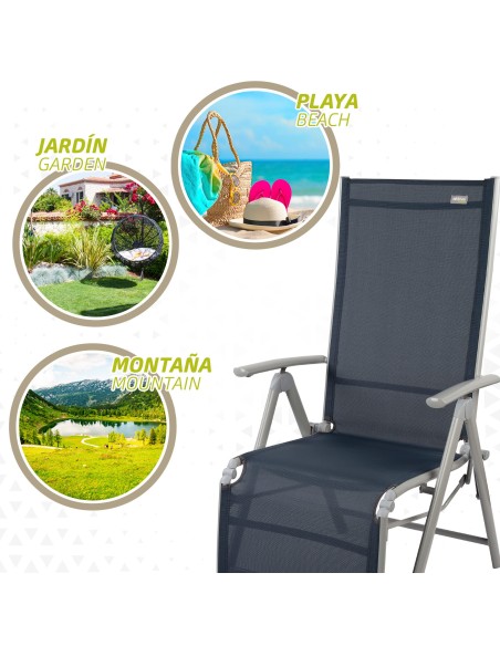 Silla tumbona plegable 8 posiciones Aktive | Distria