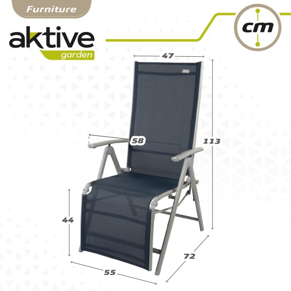 Silla tumbona plegable 8 posiciones Aktive | Distria