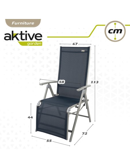 Silla tumbona plegable 8 posiciones Aktive | Distria