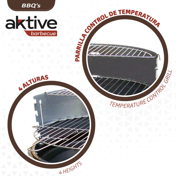 Barbacoa portátil 4 alturas Aktive | Barbacoas y accesorios