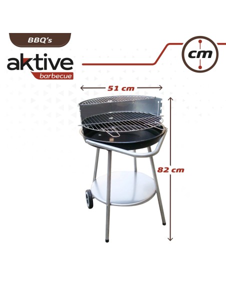 Barbacoa portátil 4 alturas Aktive | Barbacoas y accesorios