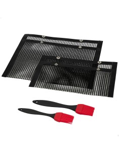 Bolsas de rejilla para barbacoas y cepillos de silicona| Distria
