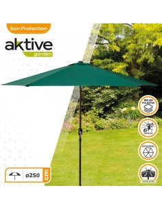 Parasol exterior color verde de 2,4 metros- Distria 2