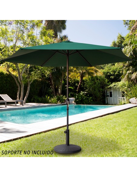 Parasol exterior color verde de 2,4 metros- Distria