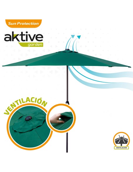 Parasol para jardín con manivela Aktive | Distria