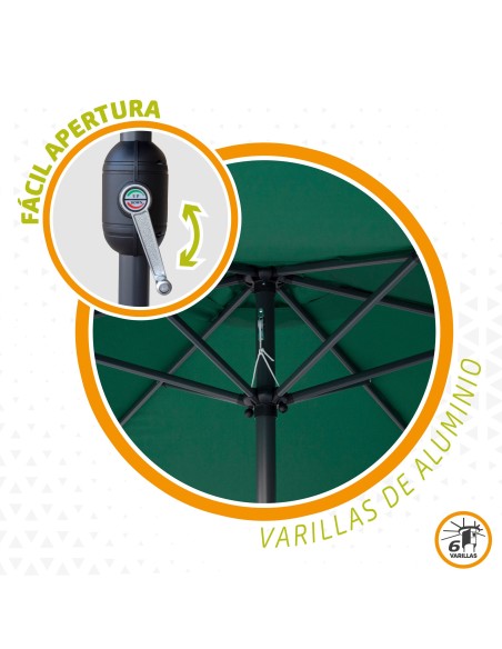 Parasol para jardín con manivela Aktive | Distria