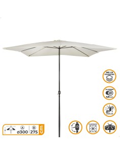 Parasol cuadrado color vainilla Aktive | Parasoles 2