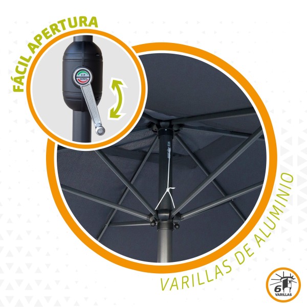 Parasol rectangular para terraza o balcón | Distria