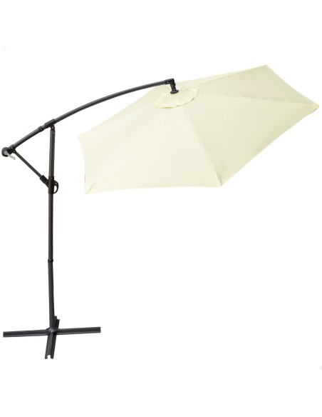 Parasol hexagonal excéntrico color crema | Distria