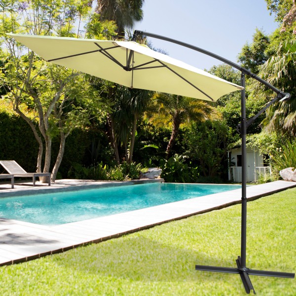 Parasol hexagonal excéntrico color crema | Distria