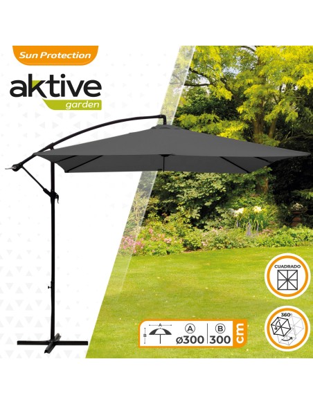 Parasol excéntrico para jardín 300x300x250 cm | Parasoles