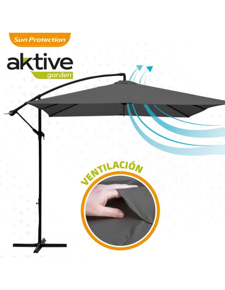 Parasol excéntrico para jardín 300x300x250 cm | Parasoles