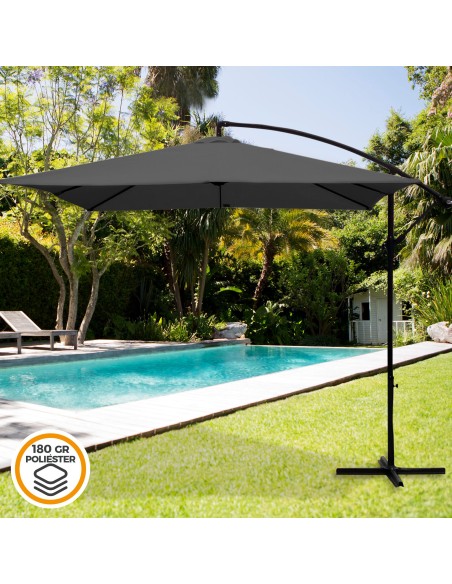 Parasol excéntrico para jardín 300x300x250 cm | Parasoles
