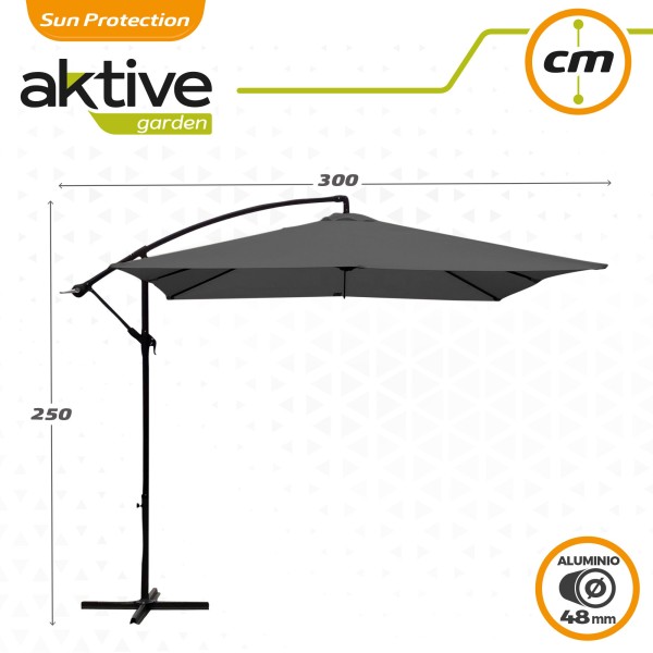 Parasol excéntrico para jardín 300x300x250 cm | Parasoles