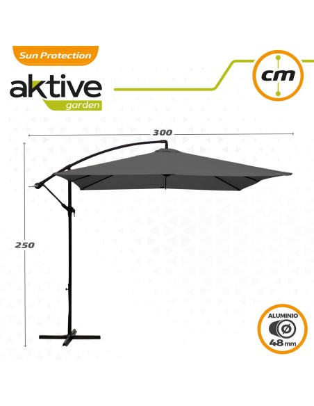 Parasol excéntrico para jardín 300x300x250 cm | Parasoles