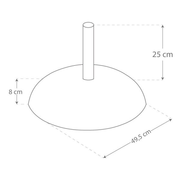 Base circular de parasol de cemento y acero 25 kg | Aktive