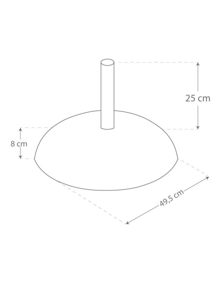 Base circular de parasol de cemento y acero 25 kg | Aktive