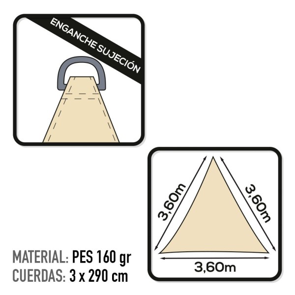 Toldo vela triangular en varios colores | Decoración | Distria